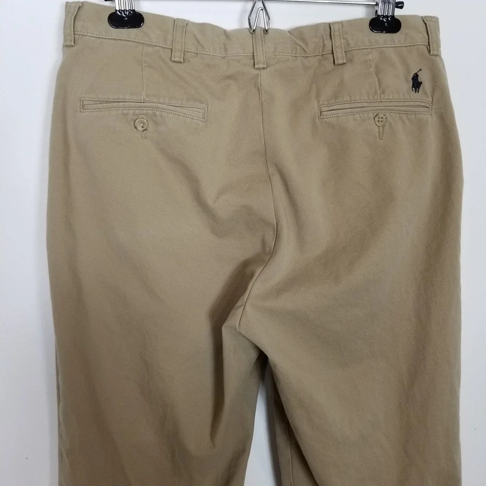 VTG Polo Ralph Lauren Men Cotton Chino Pants Sz 34‎ x 30 Khaki Classic Preppy - Picture 4 of 6